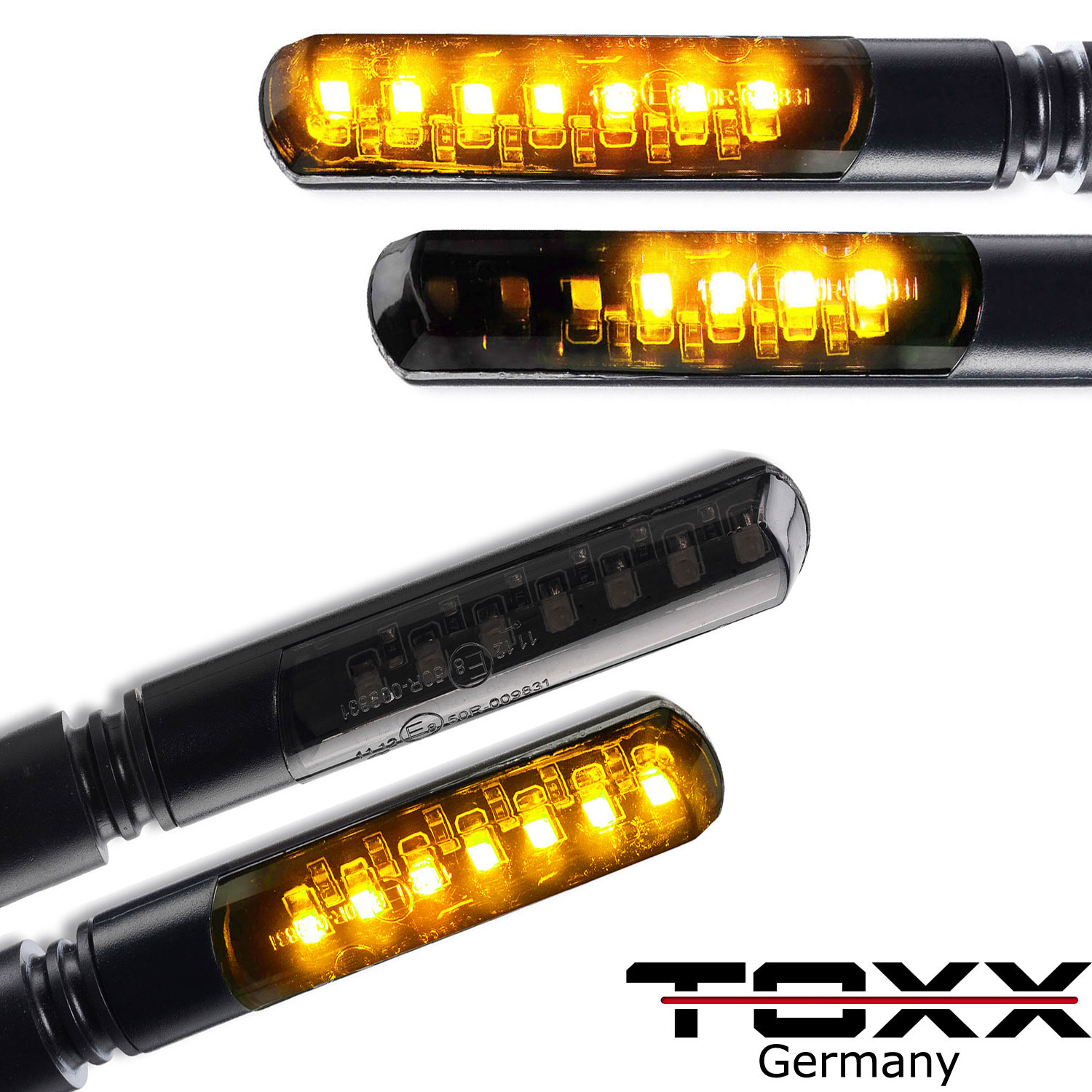 ToXx LED Blinker Sequentiell Blade schwarz getönt 4er Set