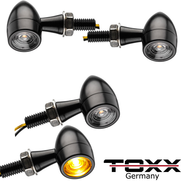 LED Blinker Bullet Clear 4er Set