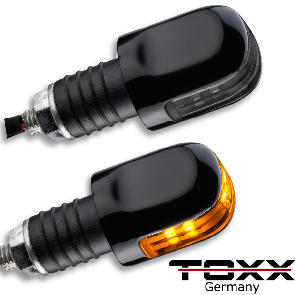 ToXx Motorrad LED Lenkerenden Blinker Schwarz
