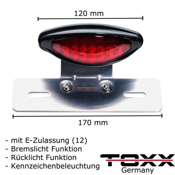 ToXx LED Rücklicht Classic mit Kennzeichenhalter