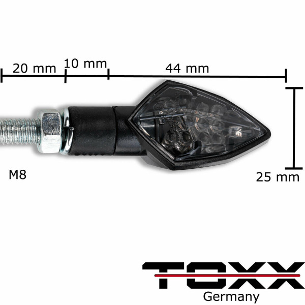 ToXx LED Blinker Rock schwarz getönt 4er Set
