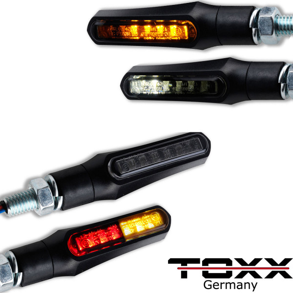 ToXx LED Standlicht Blinker + 3in1 Rücklicht Blinker Shark schwarz getönt