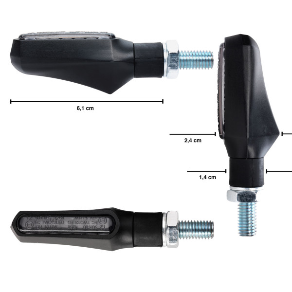 ToXx LED Blinker Shark X1 schwarz getönt 4er Set