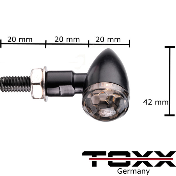 ToXx Led Blinker Bullet LB schwarz getönt