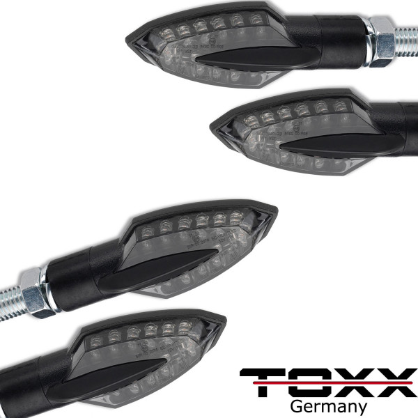 ToXx LED Blinker Sliver schwarz getönt 4er Set