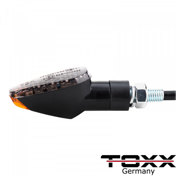 LED Blinker Peak schwarz kurz smoke Set 4er Set
