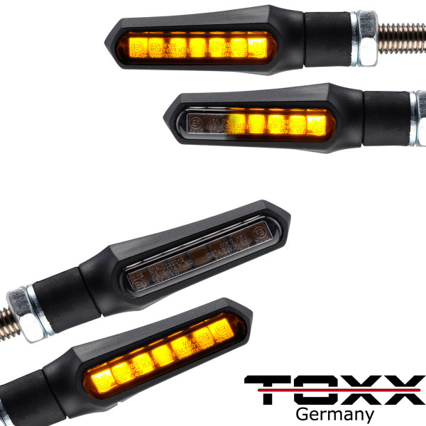 ToXx LED Blinker Lauflicht X1 Sequentiell schwarz getönt 4er Set