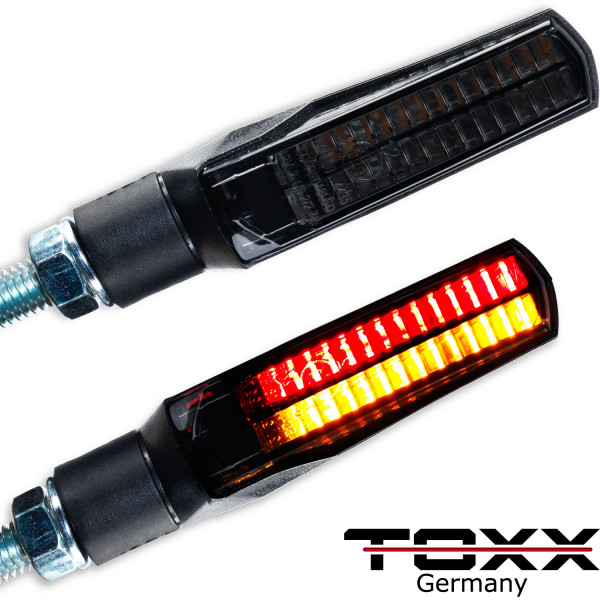 ToXx 3in1 LED Rücklicht Blinker Slat schwarz getönt