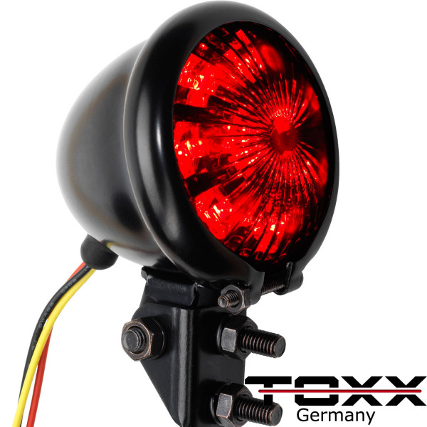 ToXx LED Rücklicht Bates Style schwarz rotes Glas