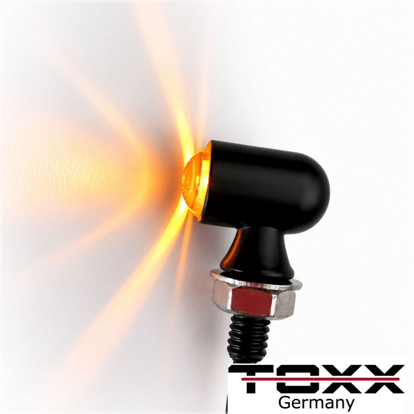 LED Motorrad Metall Blinker Mini Bullet schwarz smoke getönt
