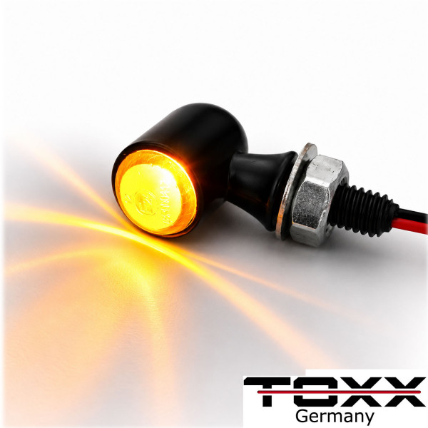 LED Motorrad Metall Blinker Mini Bullet schwarz smoke getönt