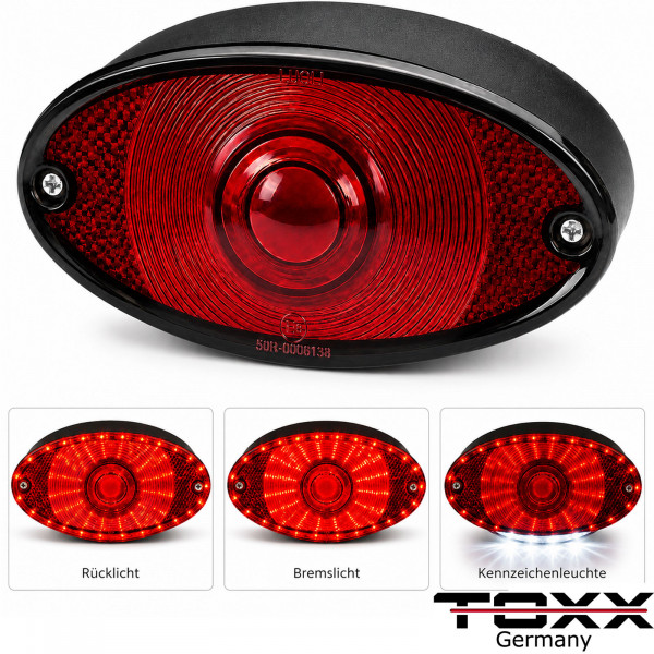 LED Rücklicht Cat Eye II schwarz rot