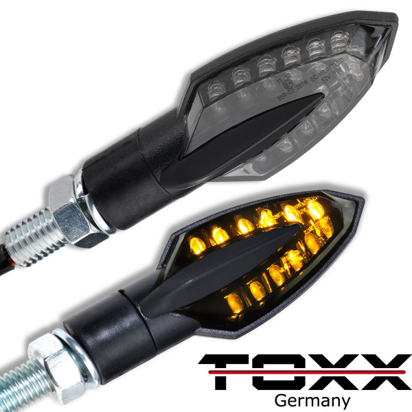 ToXx LED Blinker Sliver schwarz getönt 4er Set