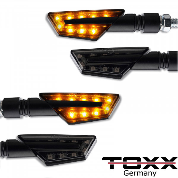 LED Blinker Paco schwarz getönt 4er Set