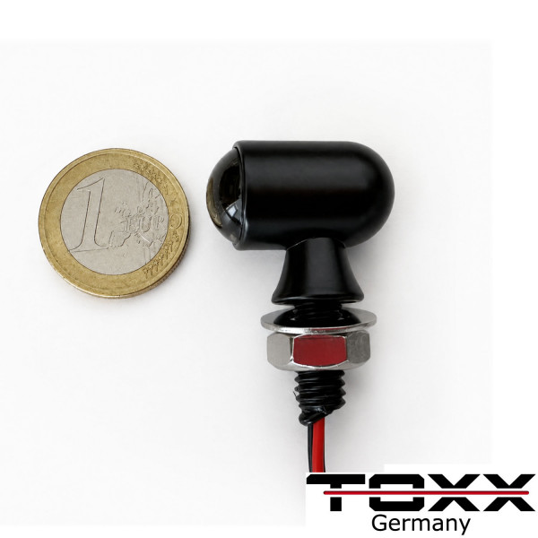 LED Motorrad Metall Blinker Mini Bullet schwarz smoke getönt