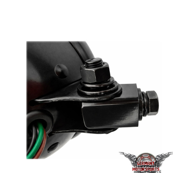 ToXx Motorrad Scheinwerfer Bates Style schwarz klar