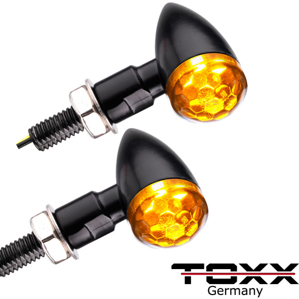 ToXx Led Blinker Bullet LB schwarz getönt 4er Set