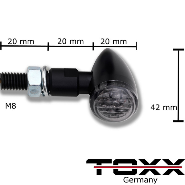 LED Blinker Bullet LB schwarz getönt 4er Set