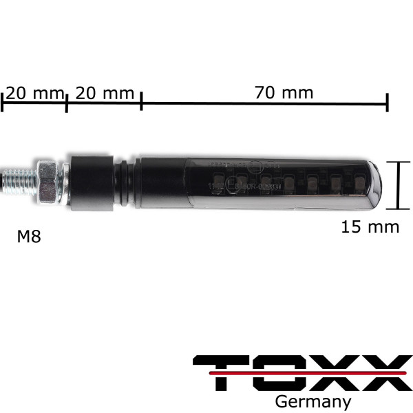 ToXx LED Blinker + Rücklicht Blinker Sequentiell Blade schwarz getönt
