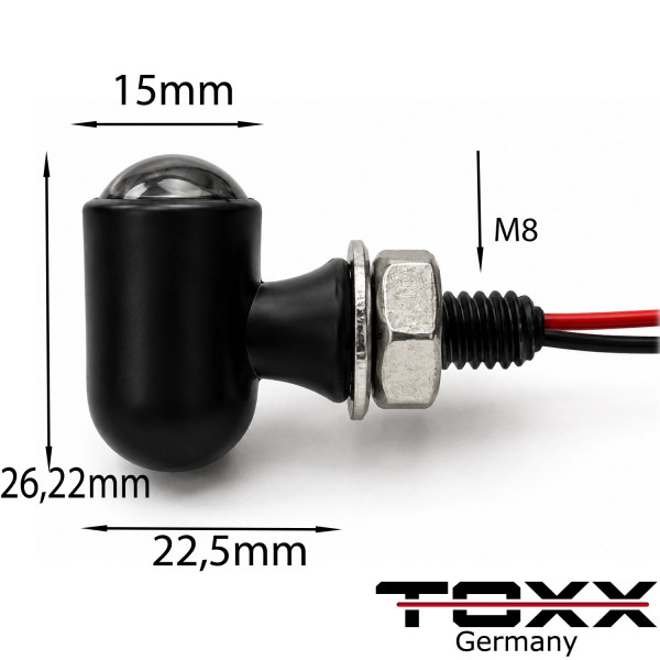 LED Motorrad Metall Blinker Mini Bullet schwarz smoke getönt 4er Set