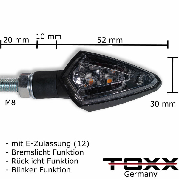 ToXx 3in1 LED Rücklicht Blinker New Rock schwarz getönt