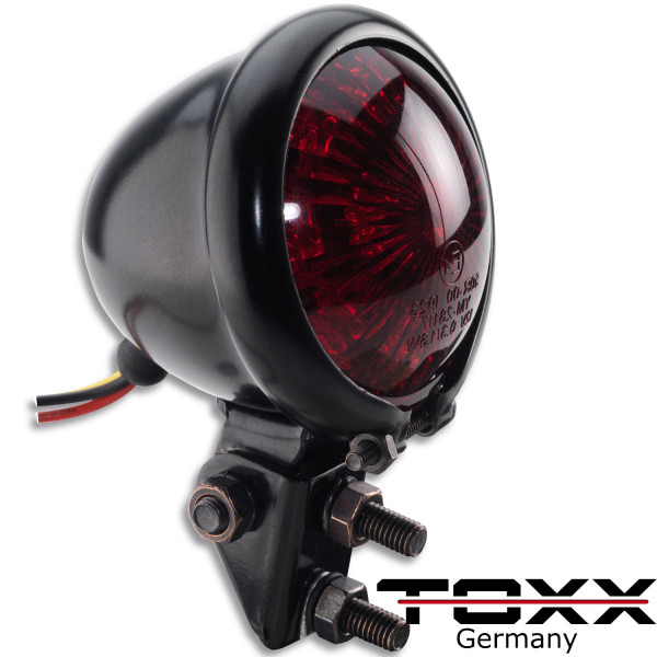 ToXx LED Rücklicht Bates Style schwarz rotes Glas