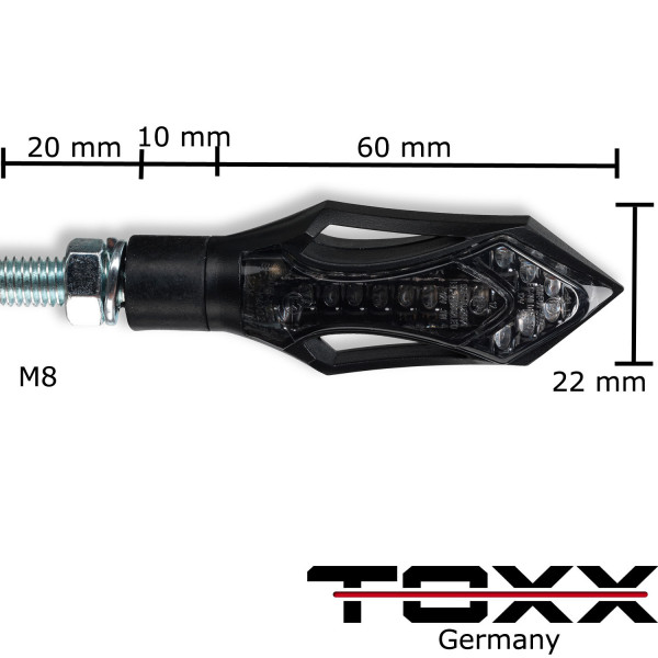 LED Blinker Rush schwarz getönt 4er Set