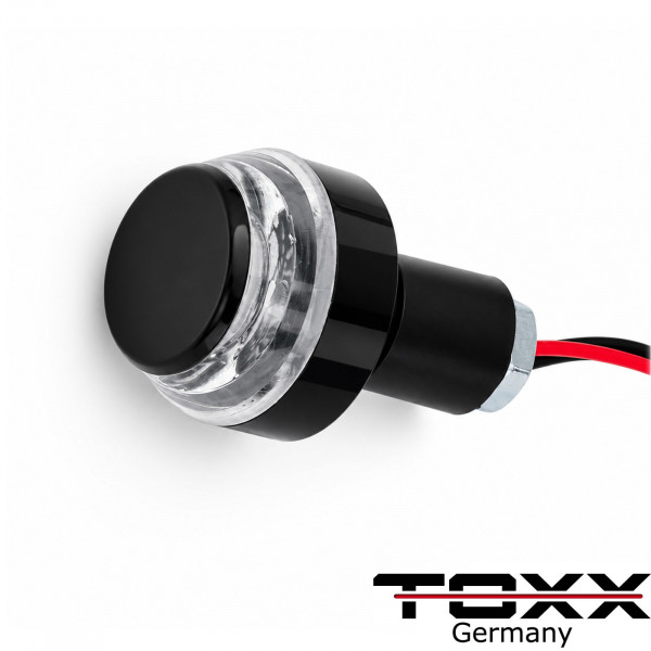 LED Motorrad Lenkerenden Blinker für 22mm Lenker Lenkerblinker schwarz klar
