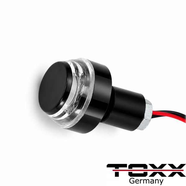 LED Motorrad Lenkerenden Blinker für 22mm Lenker Lenkerblinker schwarz klar