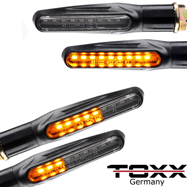 ToXx LED Lauflicht Blinker Maze schwarz 4er Set