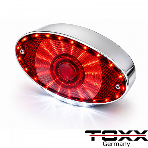 LED Rücklicht Cat Eye II schwarz chrom