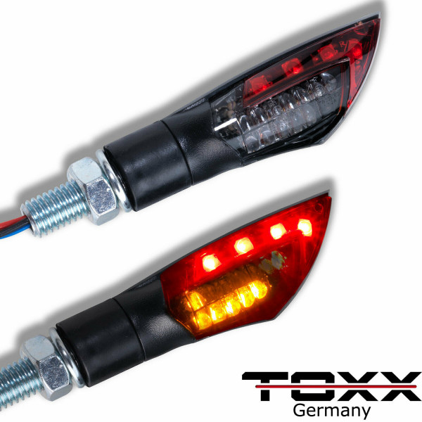 ToXx 3in1 LED Rücklicht Blinker Dual schwarz getönt