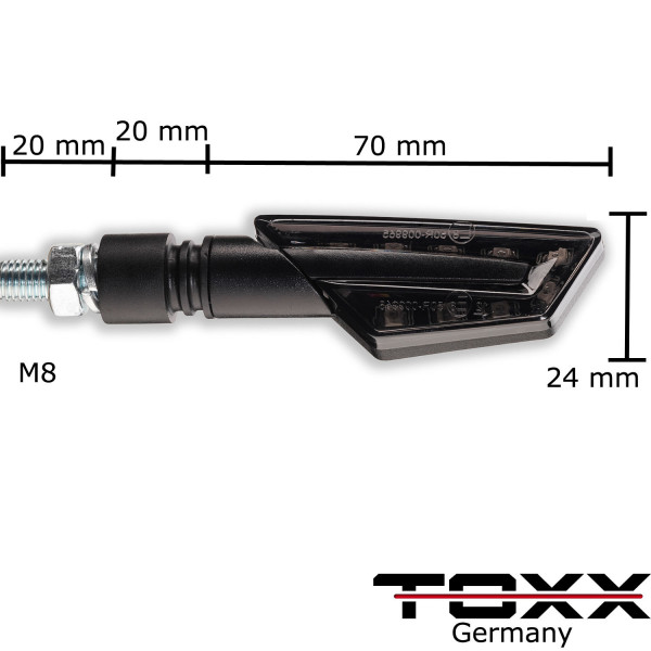 LED Blinker + Rücklicht/Blinker Paco schwarz getönt Set