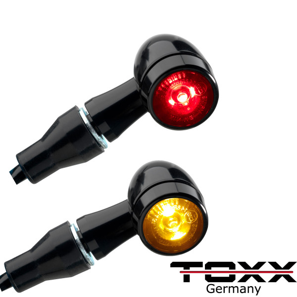 ToXx 3in1 LED Rücklicht Blinker Bullet HP schwarz klar