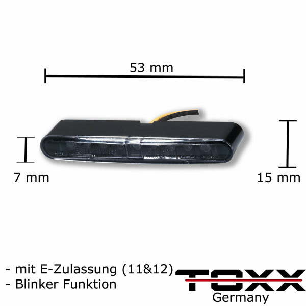 ToXx LED Blinker + Rücklicht Stripe schwarz getönt