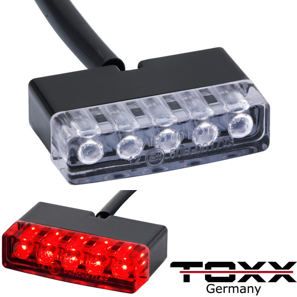 ToXx LED Rücklicht Shorty schwarz klar