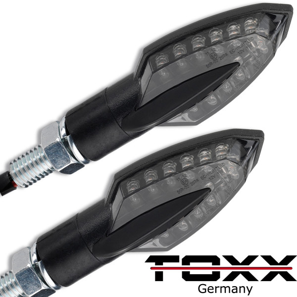 ToXx LED Blinker Sliver schwarz getönt 4er Set