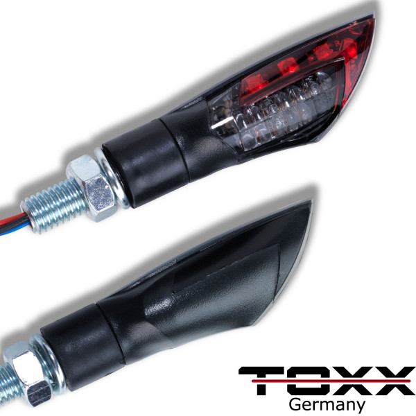 ToXx 3in1 LED Rücklicht Blinker Dual schwarz getönt