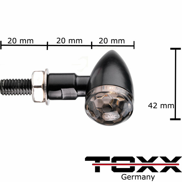 ToXx Led Blinker Bullet LB schwarz getönt