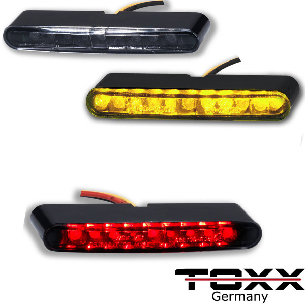 ToXx LED Blinker + Rücklicht Stripe schwarz getönt