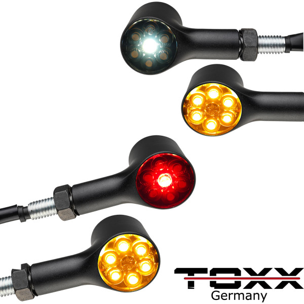 Toxx LED Standlicht Blinker + Rücklicht Blinker Bull schwarz getönt