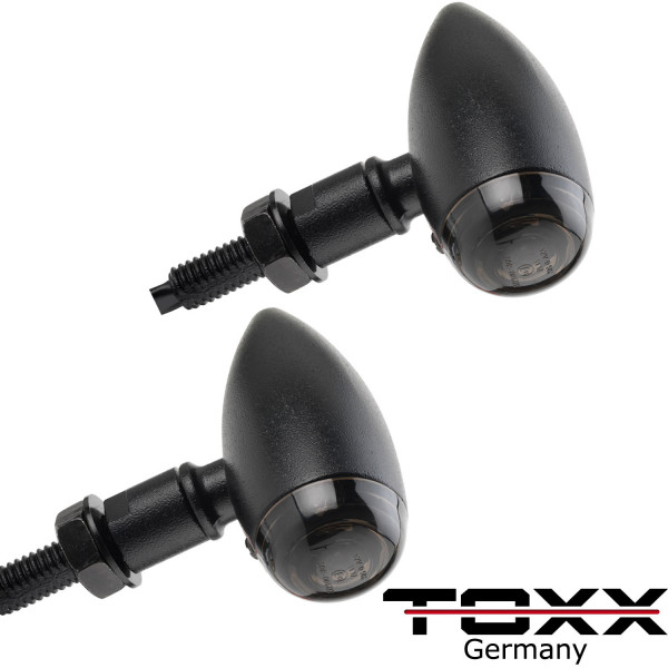 ToXx Halogen Blinker Bullet schwarz getönt 4er Set