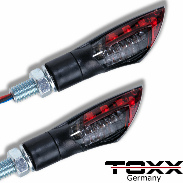 ToXx 3in1 LED Rücklicht Blinker Dual schwarz getönt
