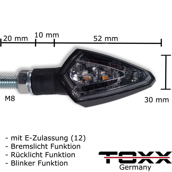 ToXx 3in1 LED Rücklicht Blinker New Rock schwarz getönt