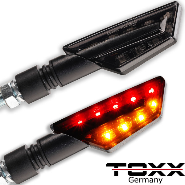 LED Blinker + Rücklicht/Blinker Paco schwarz getönt Set