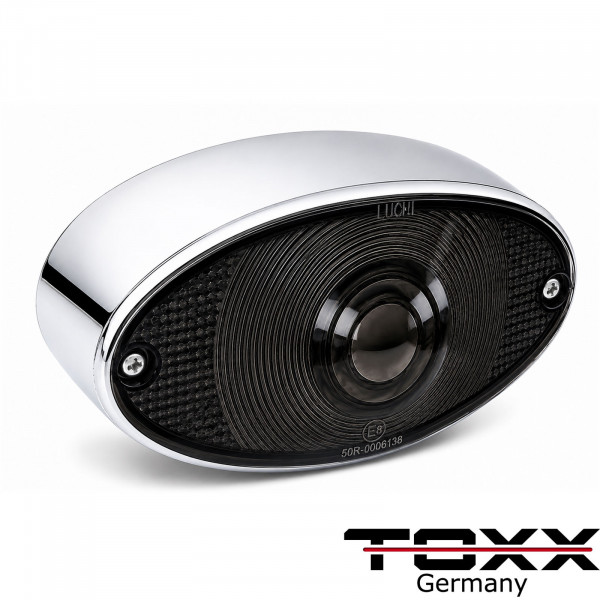 LED Rücklicht Cat Eye II schwarz chrom