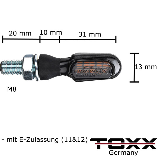 ToXx LED Blinker MT-X schwarz getönt