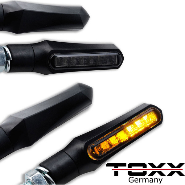 ToXx LED Blinker Shark X1 schwarz getönt 4er Set