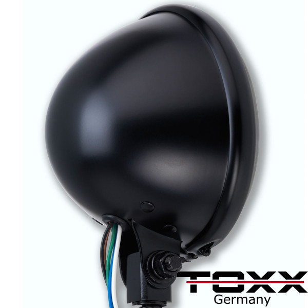ToXx Motorrad Scheinwerfer Bates Style Schwarz