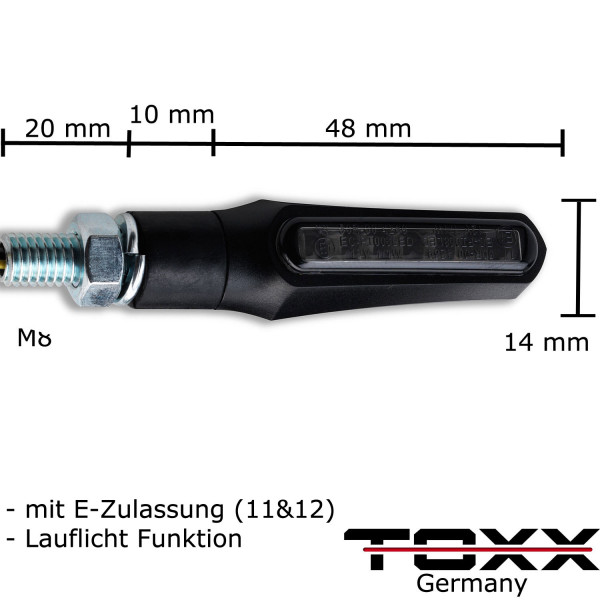 ToXx LED Blinker Lauflicht X1 Sequentiell schwarz getönt